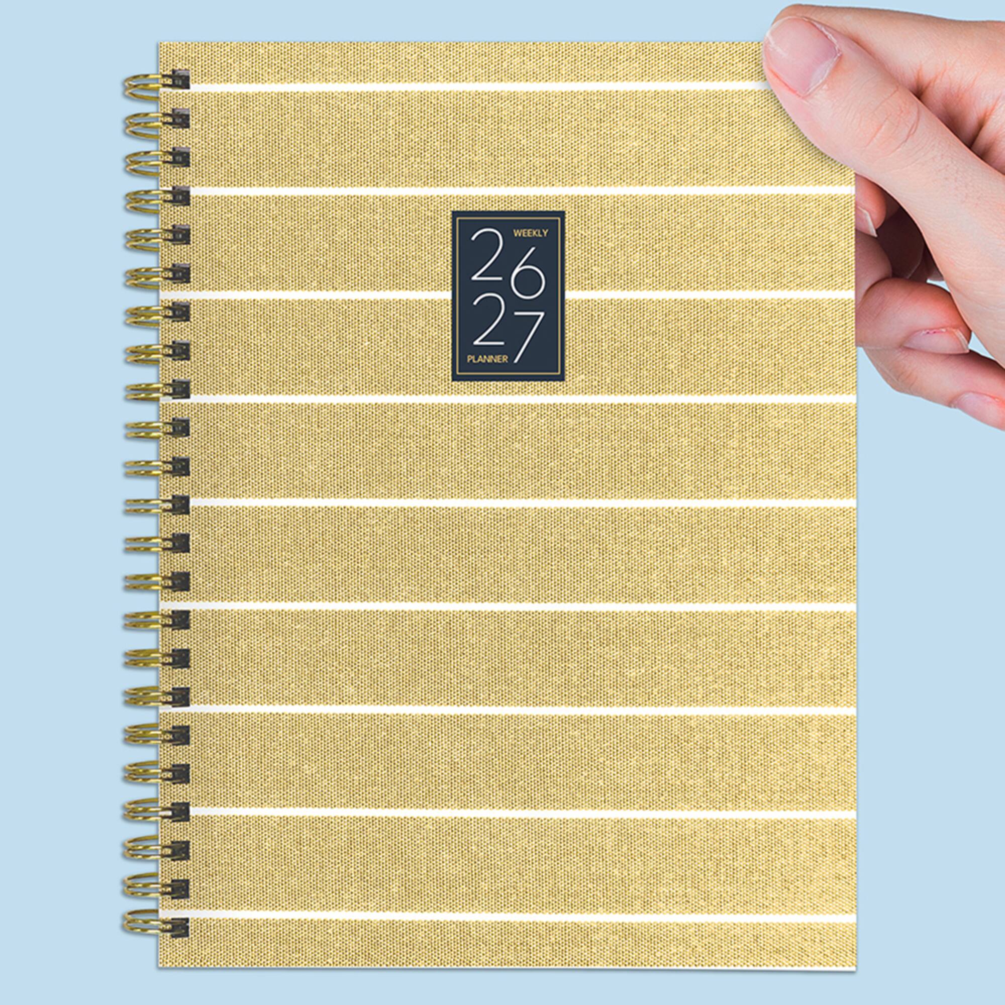 TF Publishing Yellow Medium 2026-27 Linen Weekly Monthly Planner
